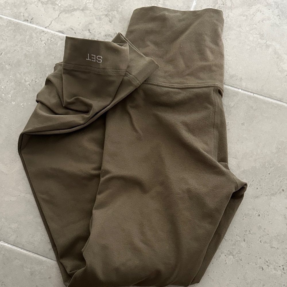 SET Active Olive Green Leggings High-Waist Seamless